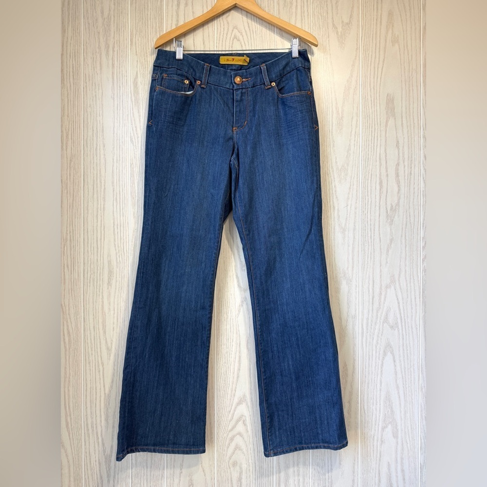 Seven7 Luxe Bootcut Jeans Size 14 Dark Wash